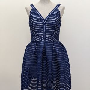 Minuet Women Stripe Fit And Flare Dress Lace